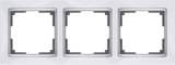 Белый/хром - Рамка на 3 пост +хром/WL03-Frame-03-white Werkel
