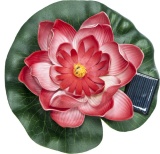 Светильник садово-парковый на воду на солнечной батарее "Кувшинка" красный, 1 RGB LED,  170*170*60мм, PL263