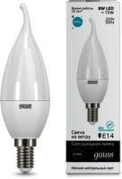 Лампа Gauss LED Elementary Candle Tailed 8W E14 4100K 1/10/50