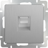 Серебряный рифленый - Розетка Ethernet RJ-45 /W1181009 Werkel