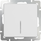 Белый - Выключатель одноклавишный проходной с подсветкой /WL01-SW-1G-2W- LED  Werkel