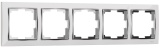 Белый/хром - Рамка на 5 пост +хром/WL03-Frame-05-white Werkel