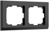 Черный - Рамка на 2 пост / WL04-Frame-02-black Werkel