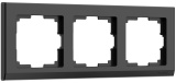 Черный - Рамка на 3 пост / WL04-Frame-03-black Werkel