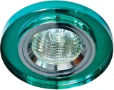 8060-2/(CD3004) зеленый-серебро, G5.3  MR16 светильник декоративный со стеклом Feron