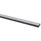 Профиль алюминиевый накладной черный 1506 (1м), матовый рассеиватель, 2 заглушки, 2 крепежа TDM