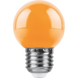 Лампа светодиодная LB-37 Шарик E27 1W оранжевый Feron 
