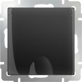 Черный матовый - Розетка влагозащищенная с заземлением с крышкой/ WL08-SKGSC-01-IP44 Werkel