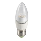Лампа LED свеча Е27 6w 12SMD 3300K прозрачная ES