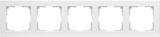 Белый - Рамка на 5 пост /WL04-Frame-05-white Werkel
