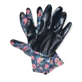 Перчатки "Цветочек" с силиконовым покрытием черные (12/960)