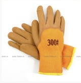 Перчатки акриловые с вспененным латексным покрытием #211 (#300 оранж-корич ЗИМА)(10/480) (по 10шт)