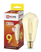 Лампа  9w LED-ST64-deco gold 9Вт 230В 3000К 810Лм золотистая IN HOME (арт. 5214)
