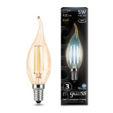 Лампа  LED Filament Свеча на ветру E14 5W 420lm 4100K Golden 1/10/50 Gauss