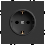 Розетка 1-местная с защитной шторкой с/з (механизм), 250В, 16А, серия Эмили, RST16-5110-05,черный уголь, soft touch