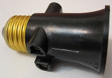 Адаптер патрон Е27-розетка черный 4А 250В (HG1301)