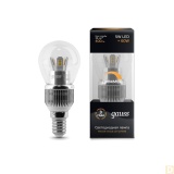 Лампа Gauss LED Globe Crystal Clear E14 5W 2700K DIMER 1/10/50